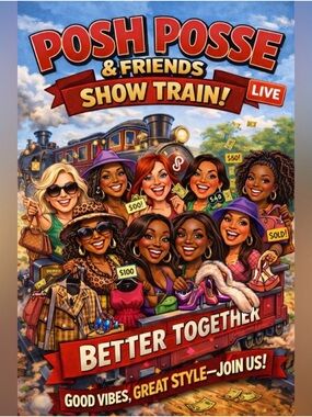 Posh Posse & Friends Show Train Poster — Colorful Group Art